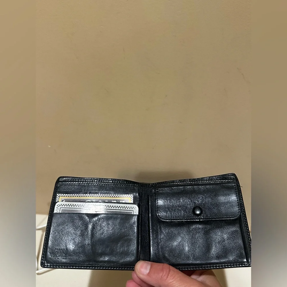 Versace Black Leather Medusa Medallion Wallet